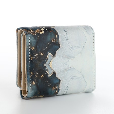 Women's wallet on the button, gray color-1