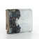 Women's wallet on the button, gray color