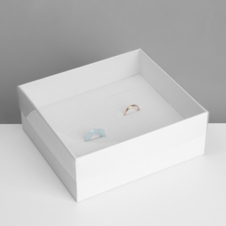 Standing for jewelry "Casket" 12 seats, 18 × 16 × 7 cm, white color-3