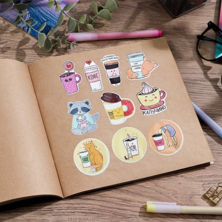 Stickers Stickers "I love coffee", 7 × 7 cm-2