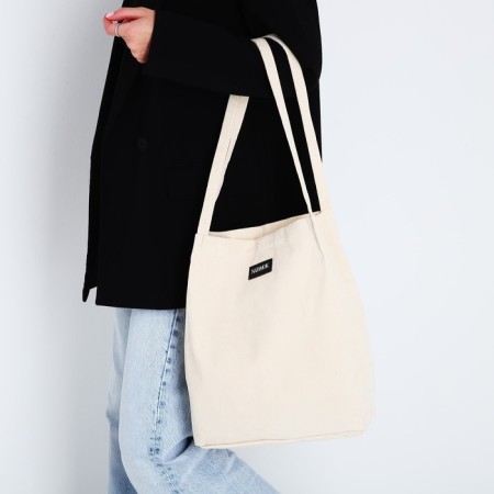 Shopper without fastening, beige color-7