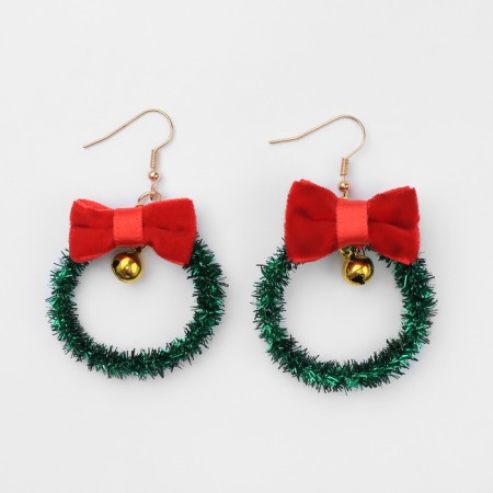 New Year! Earrings "New Year" wreath is thin, colored in gold-3