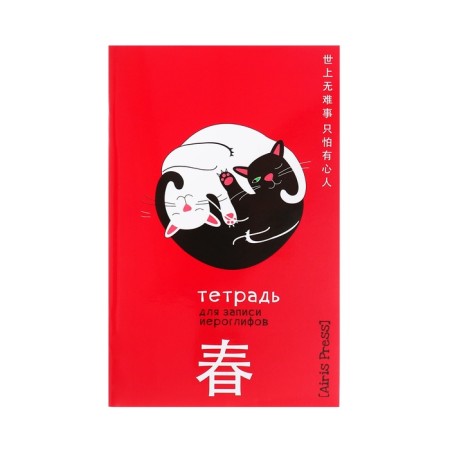 Notebook for recording hieroglyphs A6, 32 sheets "Yin and Yang"