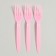 Plastic forks, 6 pcs., Pink color