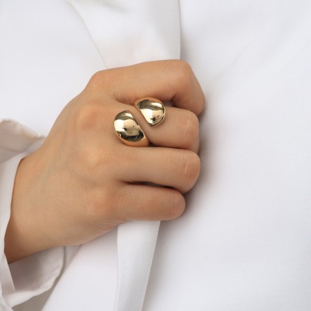 Ring Metal "Trend" hugs, color gold, size 17-3