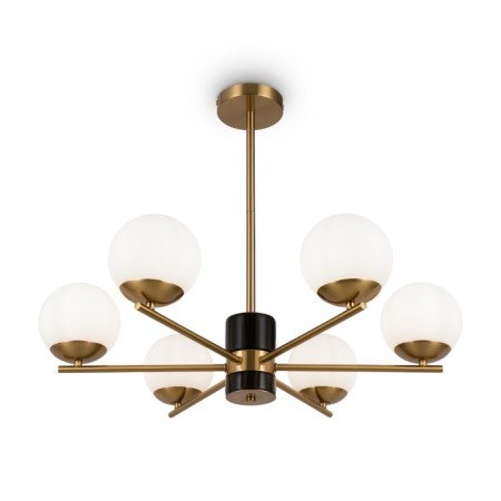 Suspended lamp Marble, 6xe27, color brass-4