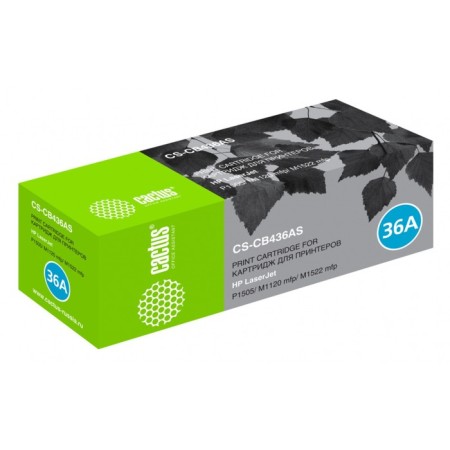 CACTUS CSTUS CS-CB436AS CB436A, for HP LJ P1505/ M1120/ M1522, 2000 pages, black color Black