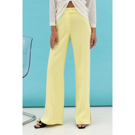 Women's trousers with an ELISEEVA Olesya section, size 44, yellow color-2