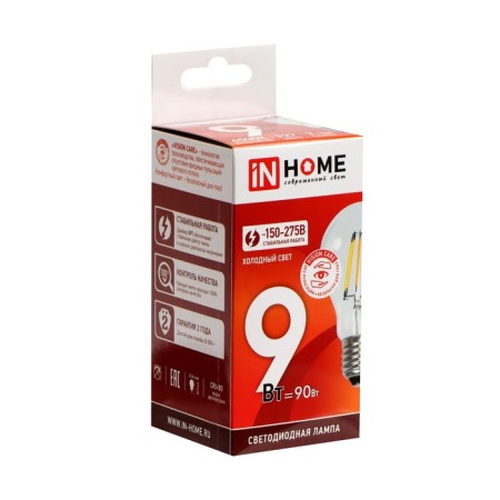 LED lamp In Home Led-a60-Deco, 9 W, 230 V, E27, 6500 K, 810 lm, transparent-1