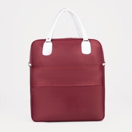 Board Road on a zipper, an outer pocket, a suitcase holder, burgundy/white color-1