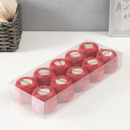 Yarn "Camelia" 70% polyester, 30% lurers 190m/20g (416 red)-4