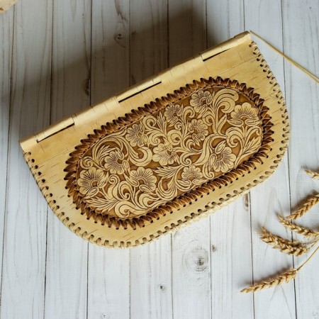 Batonnitsa "Pattern", on a hinge, 32 × 18 × 11 cm, birch bark-2