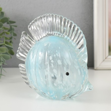 Souvenir Glass "Blue Fish" under Murano glass 15x7x13 cm-5