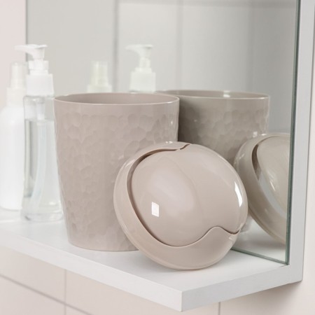 Garbage container desktop Tule, 1 l, d = 11.2 cm, h = 17.5 cm, beige color-2