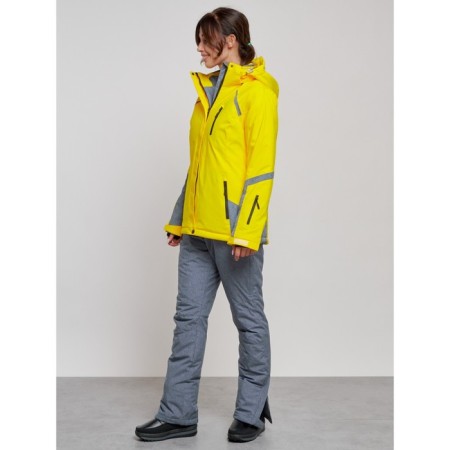 Ski costume female winter, size 48, yellow color-1