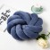 Estel pillow, d = 33cm, blue color, velor