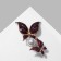 Brooch "Butterflies" in pearls, white-purple color in gold
