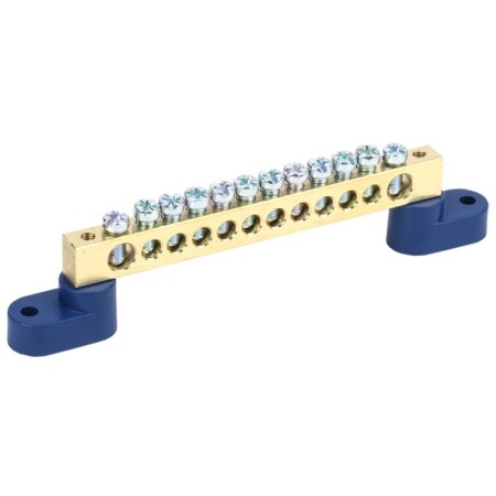Tire "N" zero 8x12 mm on two angular blue insulators of 12 rexant groups