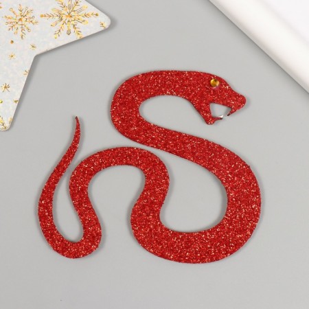 Adhesive -based decor "snake" foam glitter 8x9 cm red