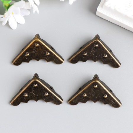 Metal corner "vegetable" bronze set 4 pcs 3x3 cm-4