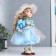 Doll Collectible Ceramics "Natasha in a pale blue dress in a hat" 30 cm