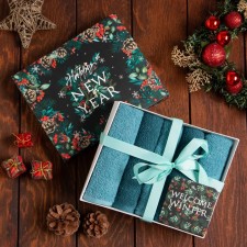 Set of terry towels Ethel Happy New Year 30x30 cm -5pcs, 100% HL, 340g/m2