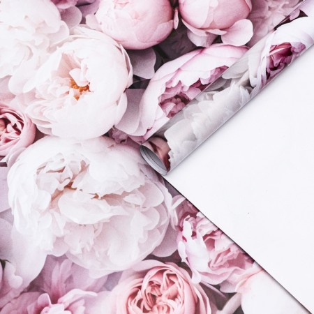 Package Paper, glossy "Spring bouquet of peonies", 50 x 70 cm
