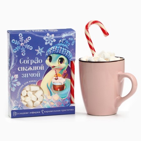Marshmallow with a candy for cocoa "I GOGS SNOW WINTS"-2