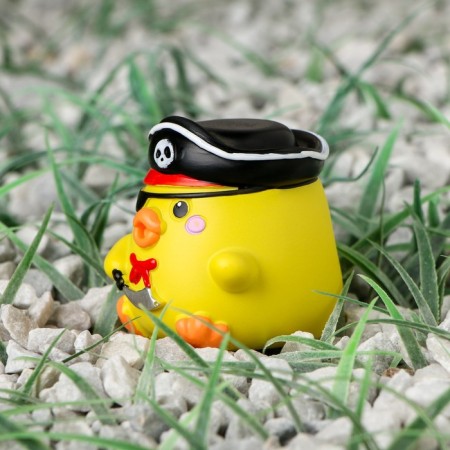 Duckling on the car panel, pirate, yellow-1