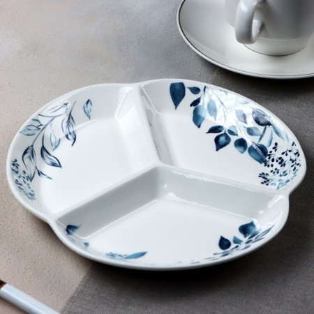 Ceramic “Leaves”, 19 cm, white exchange, white-1