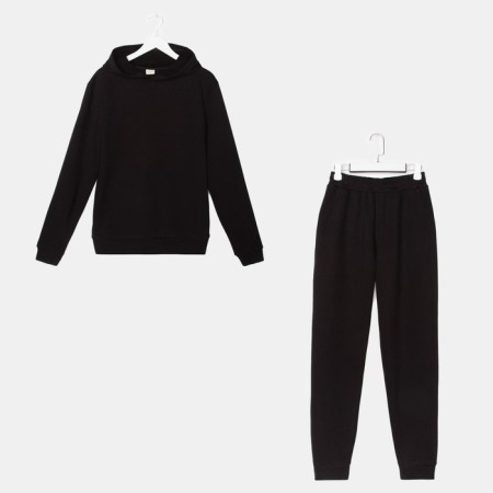 Sports suit men's (hoodies, trousers) minku, black color, size 50-4