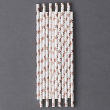 Pink Stars cocktail tubes, set of 12 pcs.