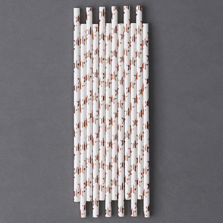 Pink Stars cocktail tubes, set of 12 pcs.
