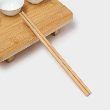 Serving porcelain set on the bamboo stand Bellatenero, 5 objects: 5 saucepals, sticks, stand-3
