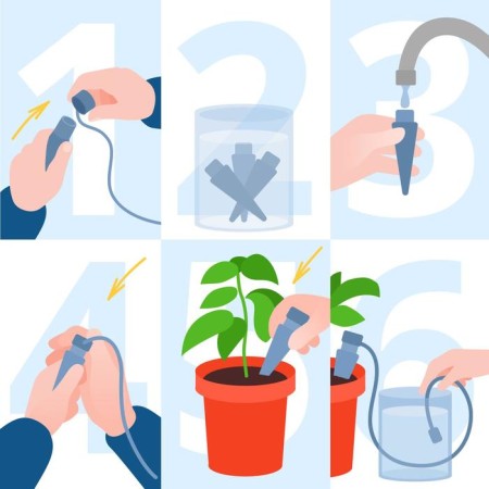A set for drip irrigation, for home plants, a set of 2 pcs., Hose 1 m-4