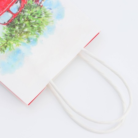 New Year. Package Paper Gift New Year craft "Christmas tree" 16 x 12 x 6 cm.-2