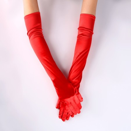 Carnival accessory-glove 55 cm, red color-1