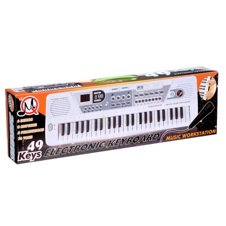 Synthesizer "Musician" with a microphone, 49 keys, works on a network and from batteries-9