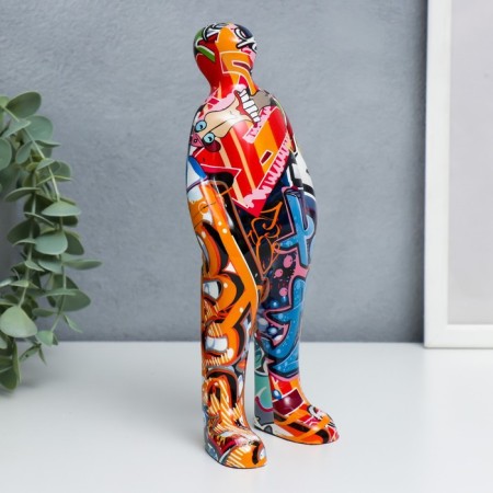 Souvenir Polystone "Guy, hands in pockets" graffiti mix 22x7x8 cm-6