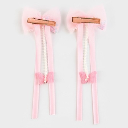 Hair clips with a bow "for a cute lady", 2 pcs., 4 x 15 cm-3
