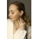 Set 3 objects: earrings, pendant, dimensionless "Edel" flowers, blue color in silver, 50 cm