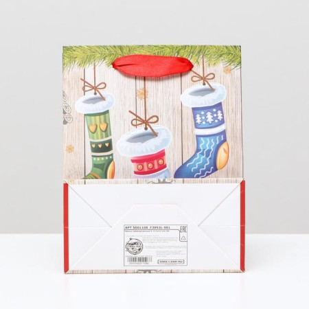 Laminated "New Year's socks" package, 11.5 x 14.5 x 6 cm-1