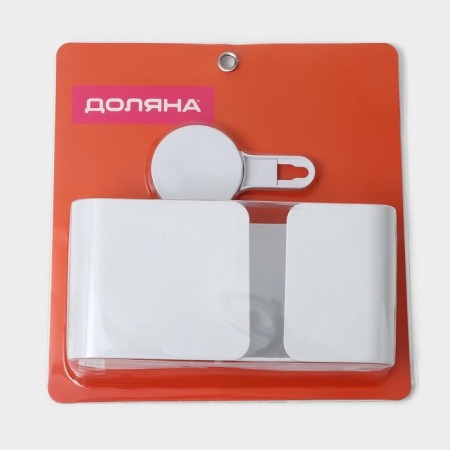 Holder for bathrooms on Velcro of Dolyan, 21 × 19 × 9 cm, white color-6