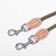 A leash of 8 mm with a pack for 2 dogs, polyester and genuine leather, 73 + 2x57 cm, beige