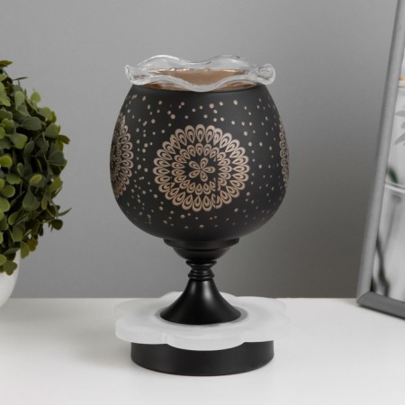Aroma lace with backlight "Patterns" E14 40W +RGB black 12.5x12.5x23 cm