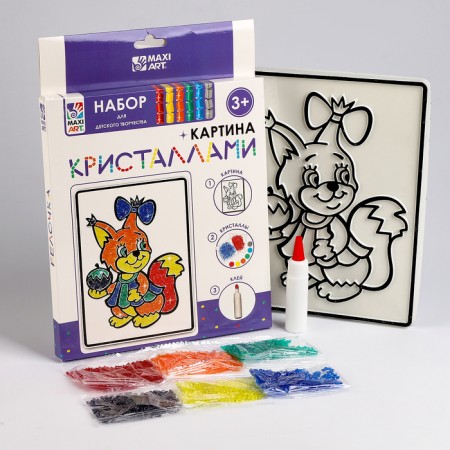 Picture with crystals "Squirrel", 12 × 18 cm