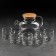 Glass Tea Set on an Eco wooden stand, 7 items: kettle 1.1 liters, 5 mugs 120 ml, stand