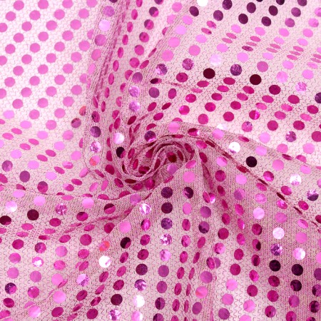 Surfacing for needlework, a net with sequins, pink color, 47.5 × 50 cm