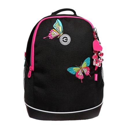 School backpack, 38 x 28 x 18 cm, Grizzly, ergonomic back, + keychain, black-2