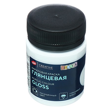 Acrylic glossy paint 50 ml, ZHK Decola, White, 2928104-6